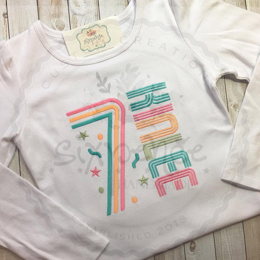 NEON BLACK LIGHT GLOW BIRTHDAY EMBROIDERED SHIRT - PERSONALIZED CUSTOM DESIGN