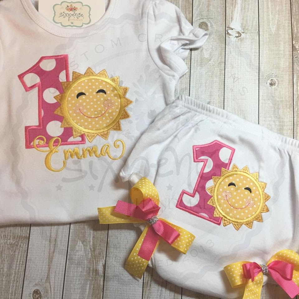 SUNSHINE BIRTHDAY APPLIQUÉ SHIRT - PERSONALIZED CUSTOM DESIGN