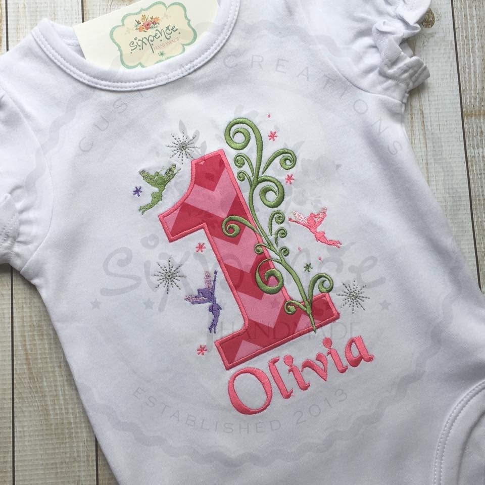 FAIRY BIRTHDAY APPLIQUÉ SHIRT - PERSONALIZED CUSTOM DESIGN