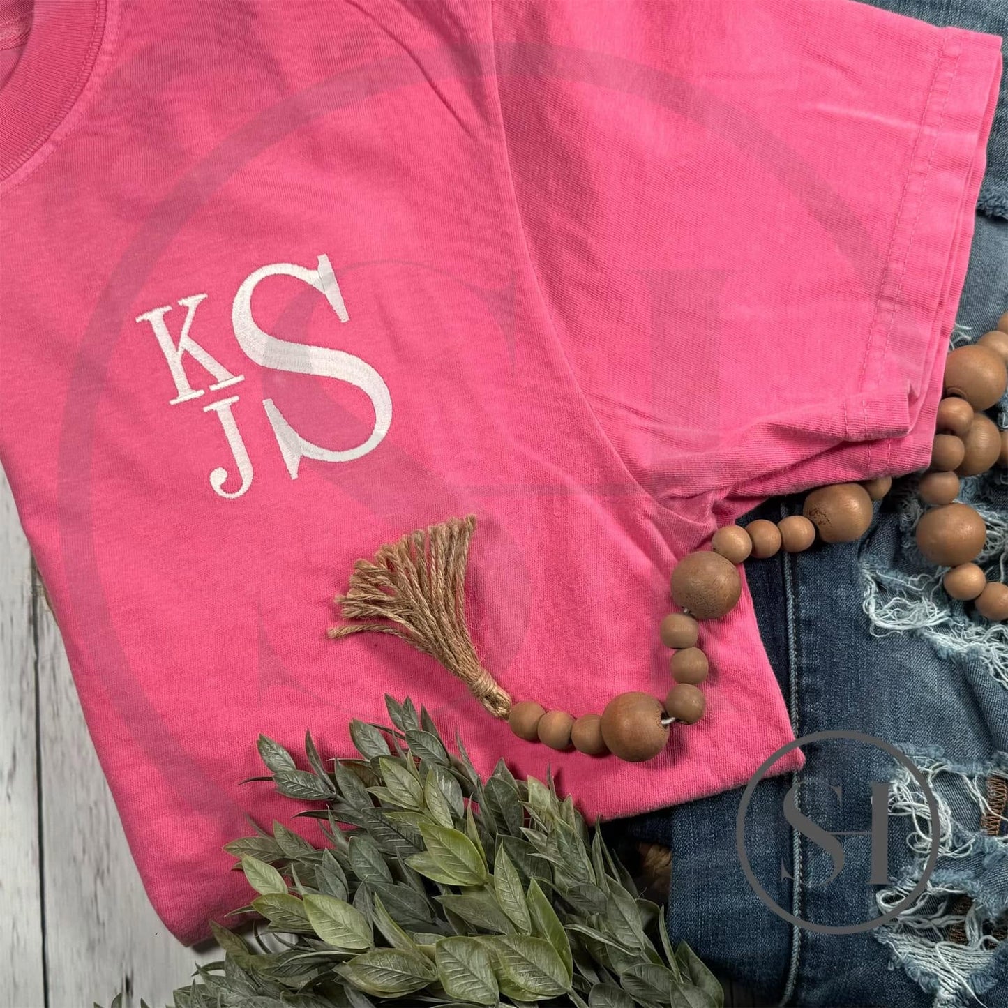 EMBROIDERED STACKED MONOGRAM - CUSTOM SHIRT