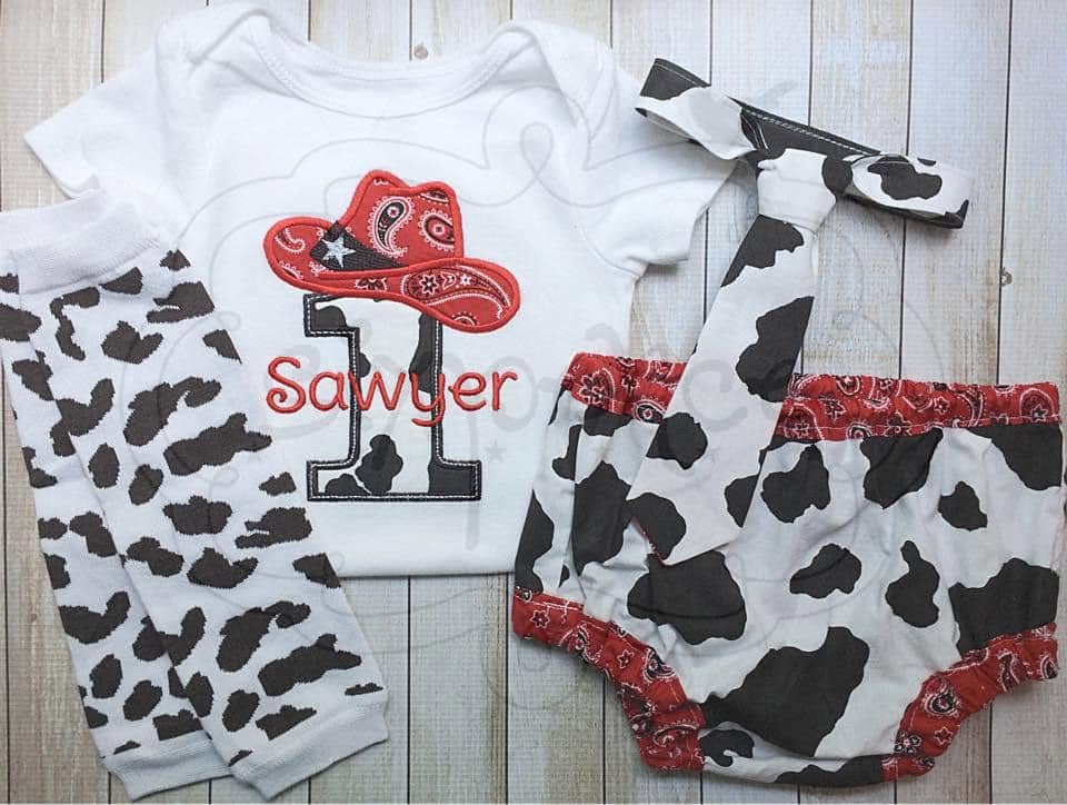 COWBOY BIRTHDAY APPLIQUÉ SHIRT - PERSONALIZED CUSTOM DESIGN