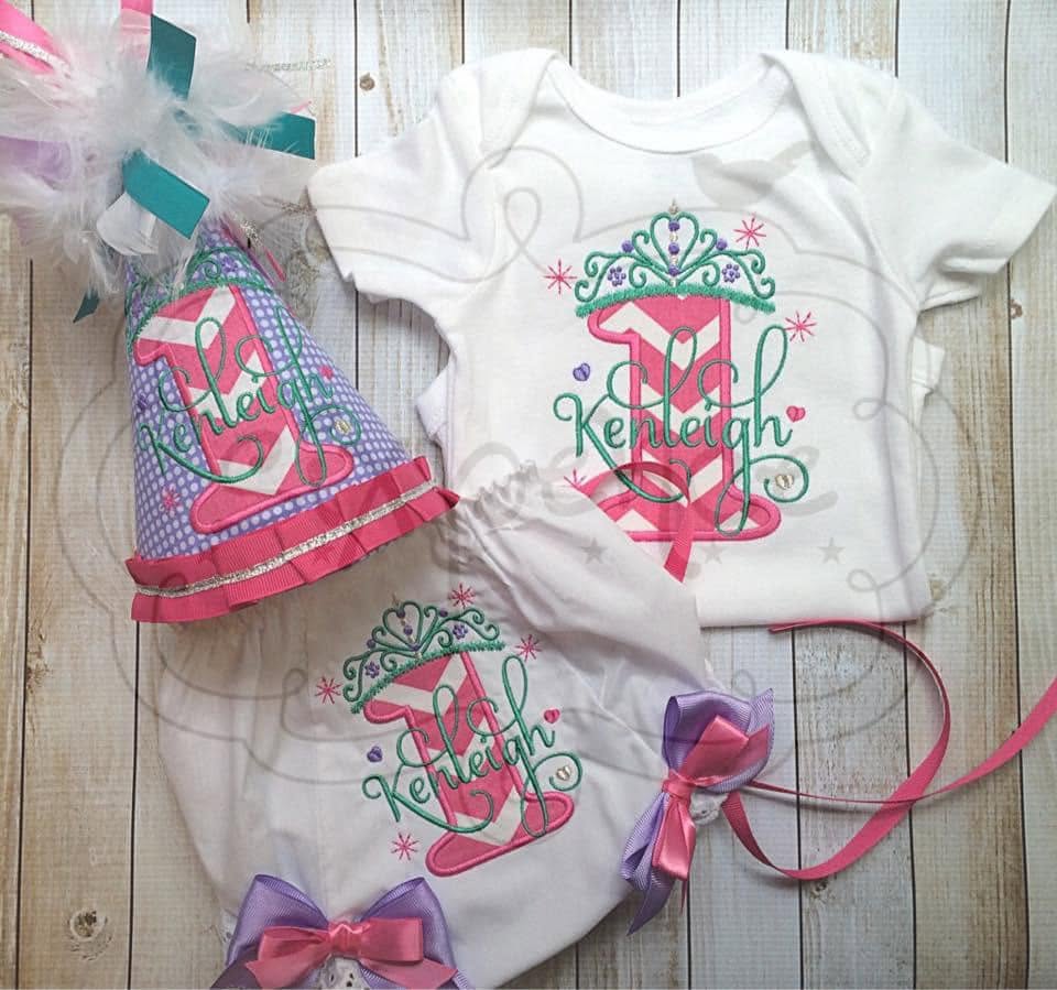 PRINCESS BIRTHDAY APPLIQUÉ SHIRT - PERSONALIZED CUSTOM DESIGN
