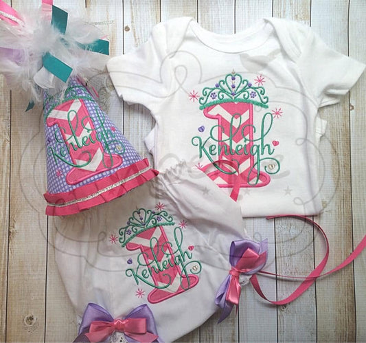 PRINCESS BIRTHDAY APPLIQUÉ SHIRT - PERSONALIZED CUSTOM DESIGN