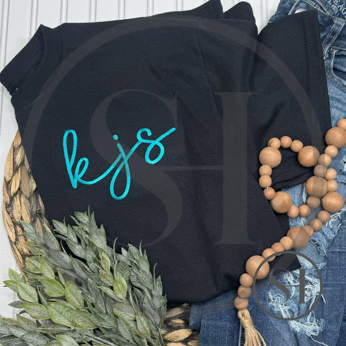 EMBROIDERED SCRIPT INITIALS - CUSTOM SHIRT