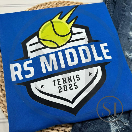CUSTOM SCHOOL NAME OR TEAM TENNIS PRINT - TEAM SPIRIT SHIRT