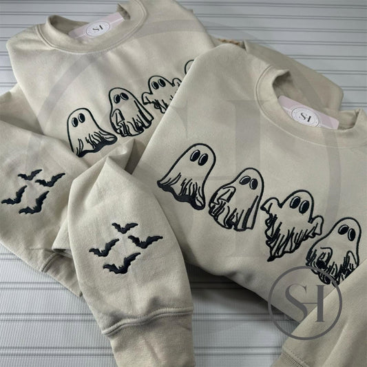 EMBROIDERED GHOSTS WITH SLEEVE DETAIL - CUSTOM SHIRT
