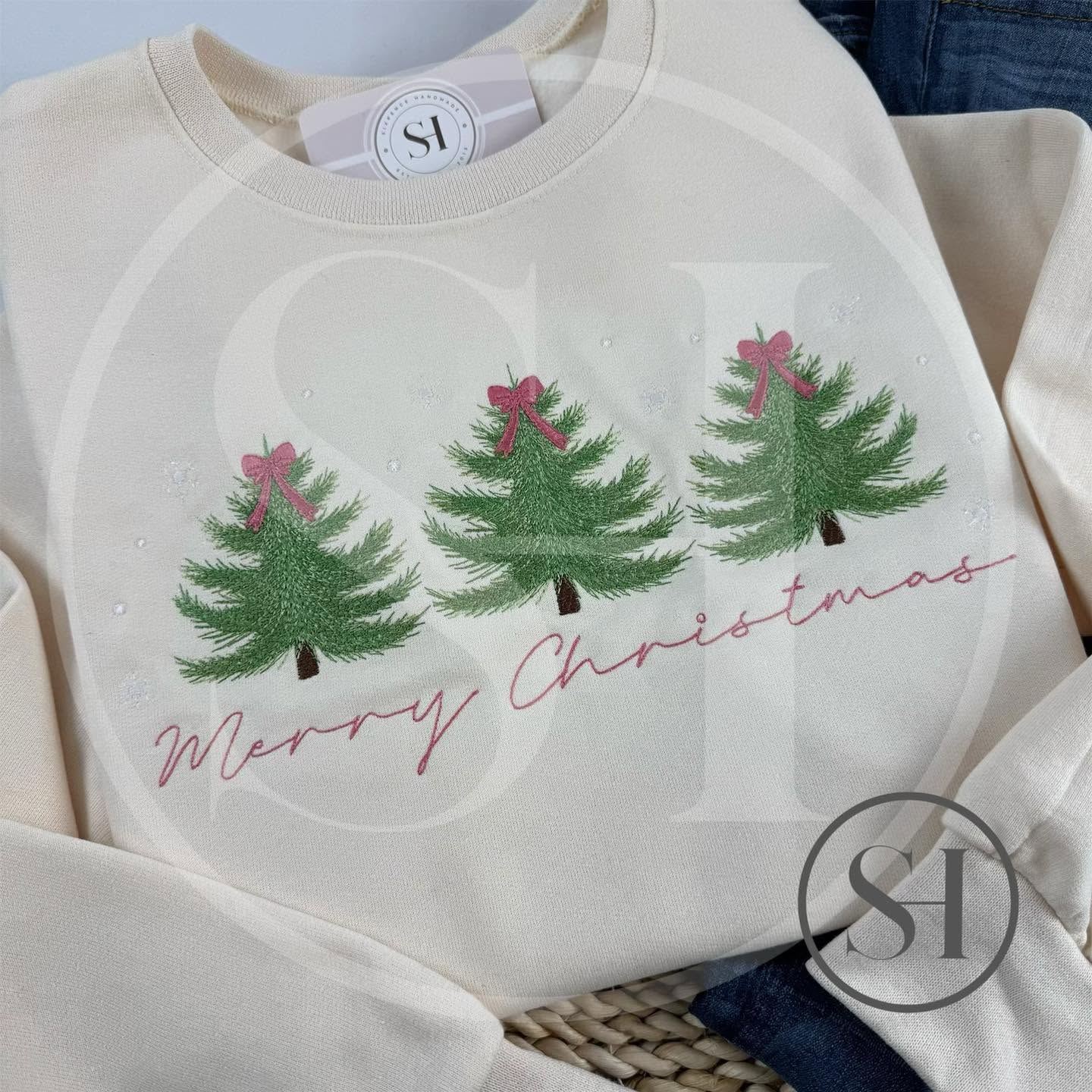 MERRY CHRISTMAS TREES  - CUSTOM EMBROIDERED SHIRT