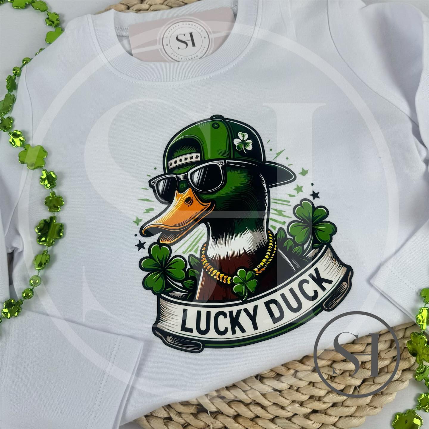Custom Printed Lucky Duck Kids' T-Shirt | Stylish & Durable Tee for Everyday Wear and St. Patrick's Day Fun