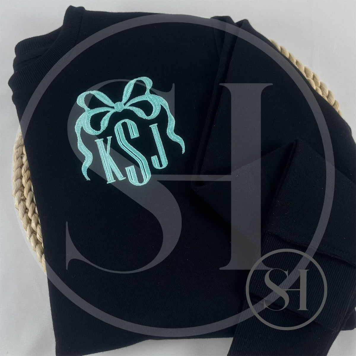 EMBROIDERED MONOGRAM WITH BOW - CUSTOM SHIRT