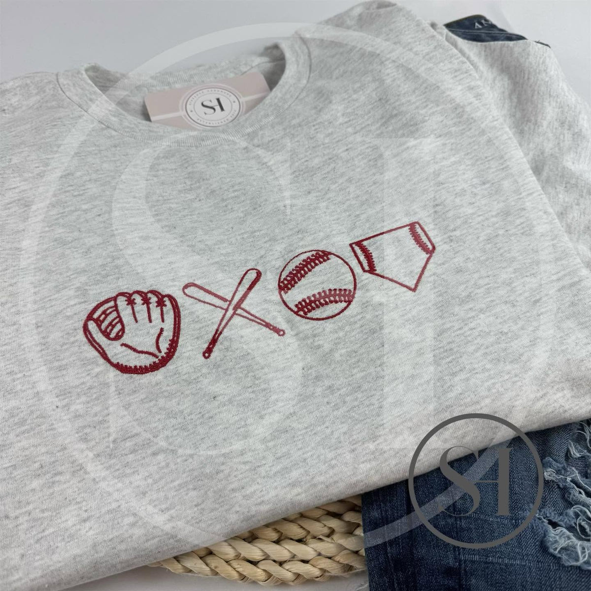 EMBROIDERED BASEBALL ICONS - CUSTOM SHIRT
