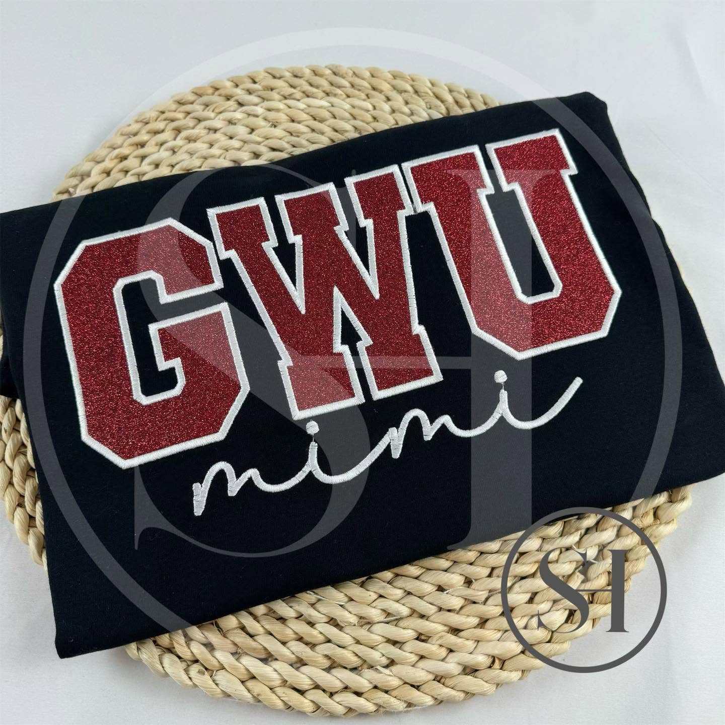 GLITTER VARSITY APPLIQUÉ WITH SCRIPT EMBROIDERY - BUILD YOUR OWN CUSTOM SHIRT