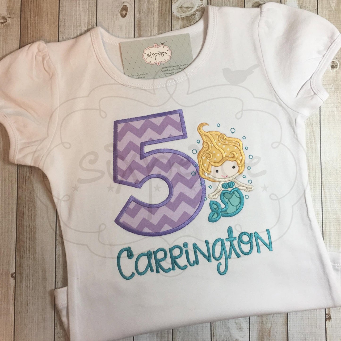 MERMAID BIRTHDAY APPLIQUÉ SHIRT - PERSONALIZED CUSTOM DESIGN