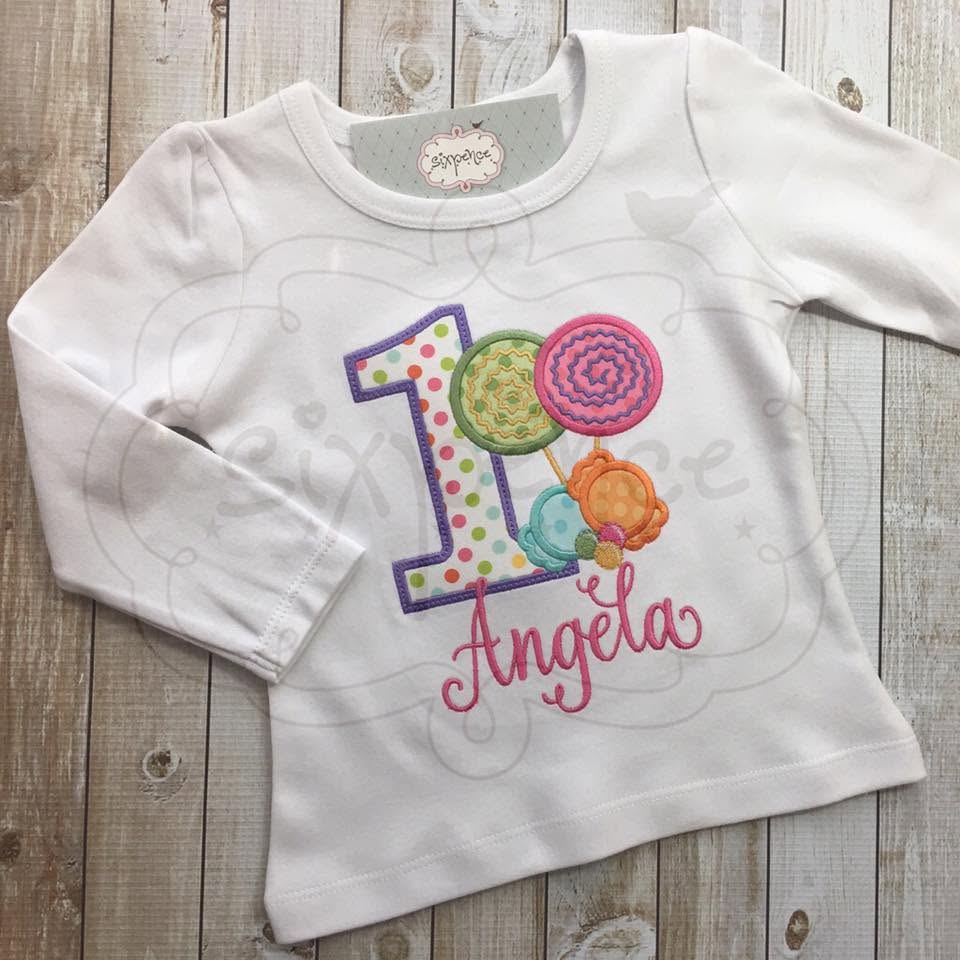 CANDY BIRTHDAY APPLIQUÉ SHIRT - PERSONALIZED CUSTOM DESIGN
