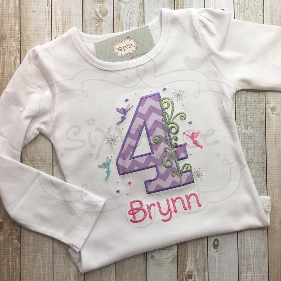 FAIRY BIRTHDAY APPLIQUÉ SHIRT - PERSONALIZED CUSTOM DESIGN