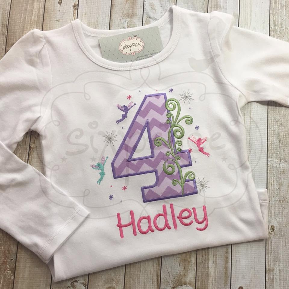 FAIRY BIRTHDAY APPLIQUÉ SHIRT - PERSONALIZED CUSTOM DESIGN
