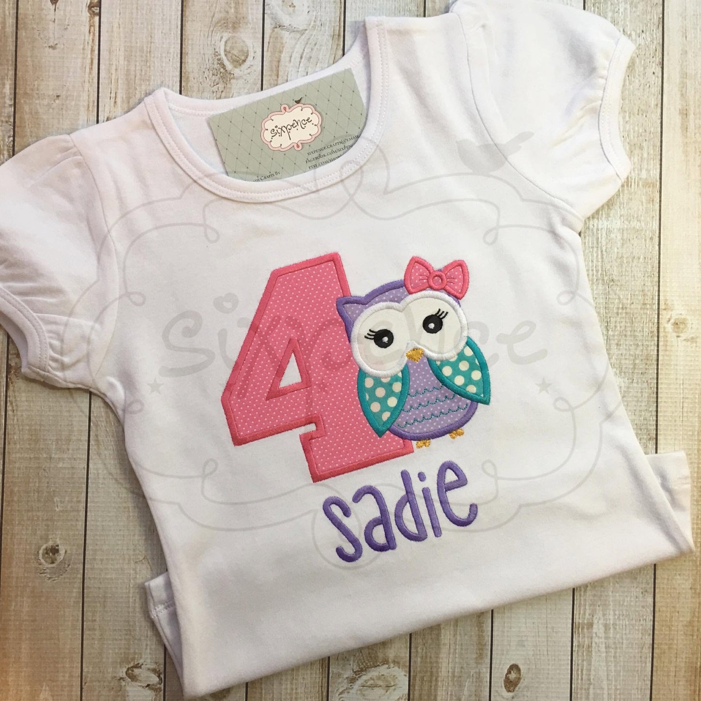 OWL BIRTHDAY APPLIQUÉ SHIRT - PERSONALIZED CUSTOM DESIGN