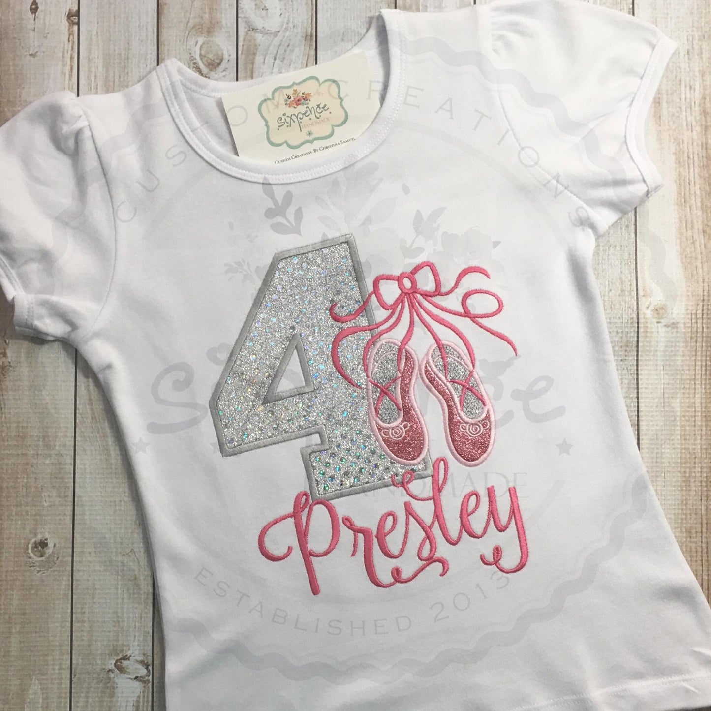 BALLERINA BIRTHDAY APPLIQUÉ SHIRT - PERSONALIZED CUSTOM DESIGN