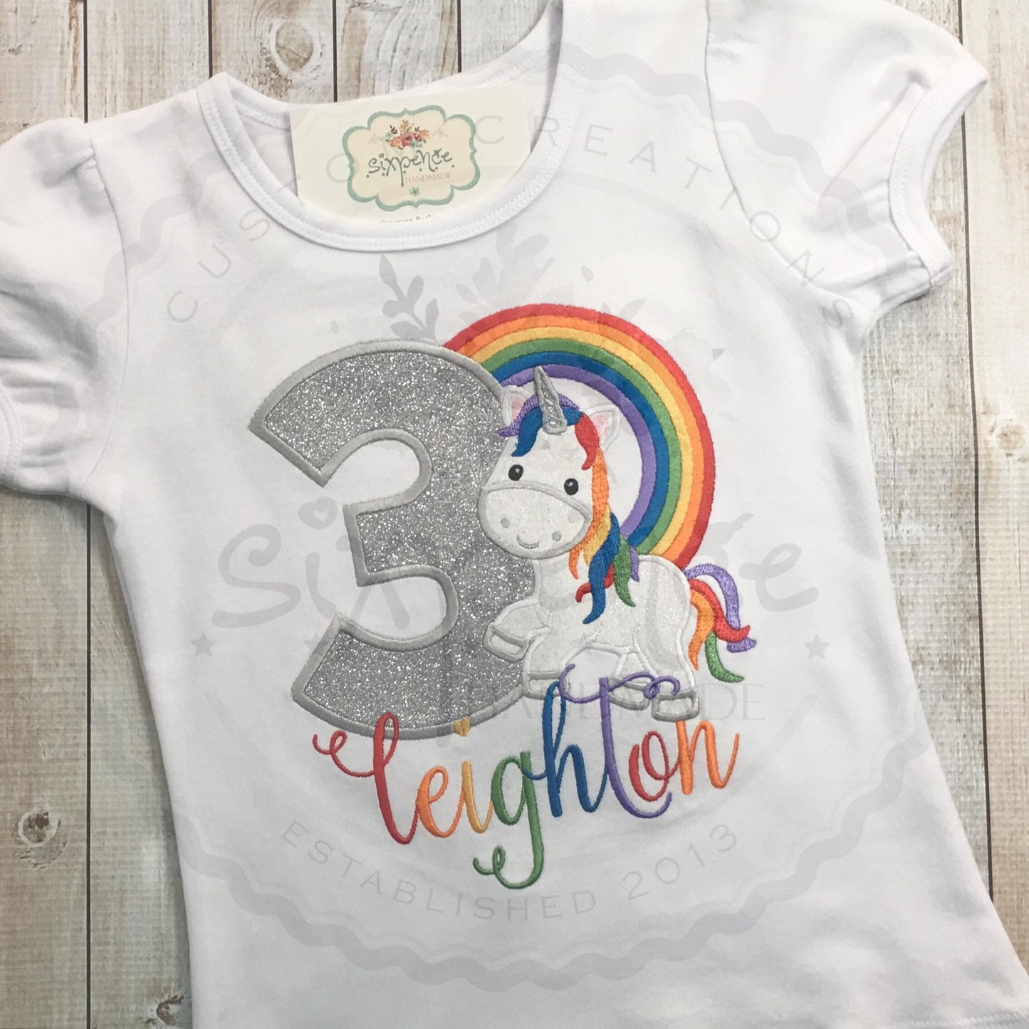 UNICORN BIRTHDAY APPLIQUÉ SHIRT - PERSONALIZED CUSTOM DESIGN