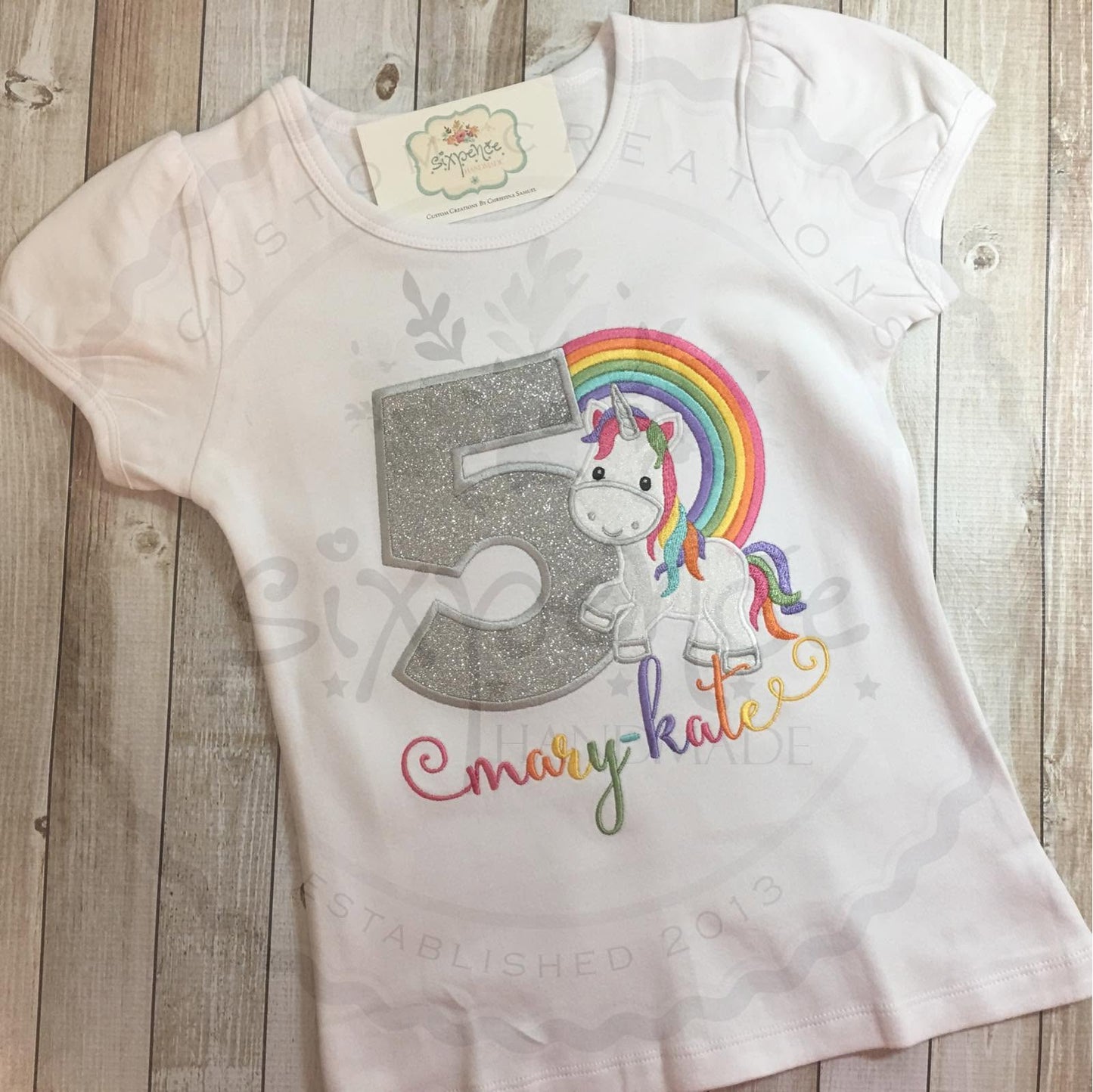 UNICORN BIRTHDAY APPLIQUÉ SHIRT - PERSONALIZED CUSTOM DESIGN
