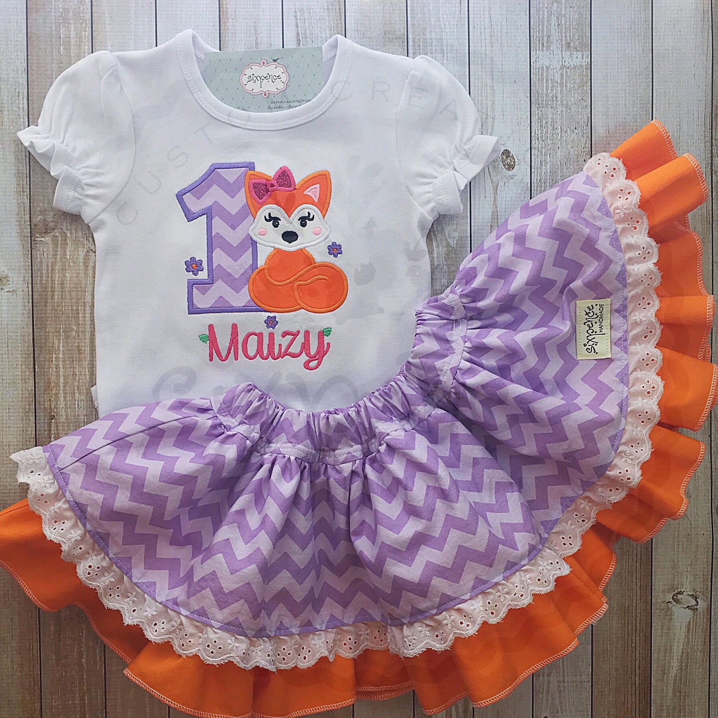 FOX BIRTHDAY APPLIQUÉ SHIRT - PERSONALIZED CUSTOM DESIGN
