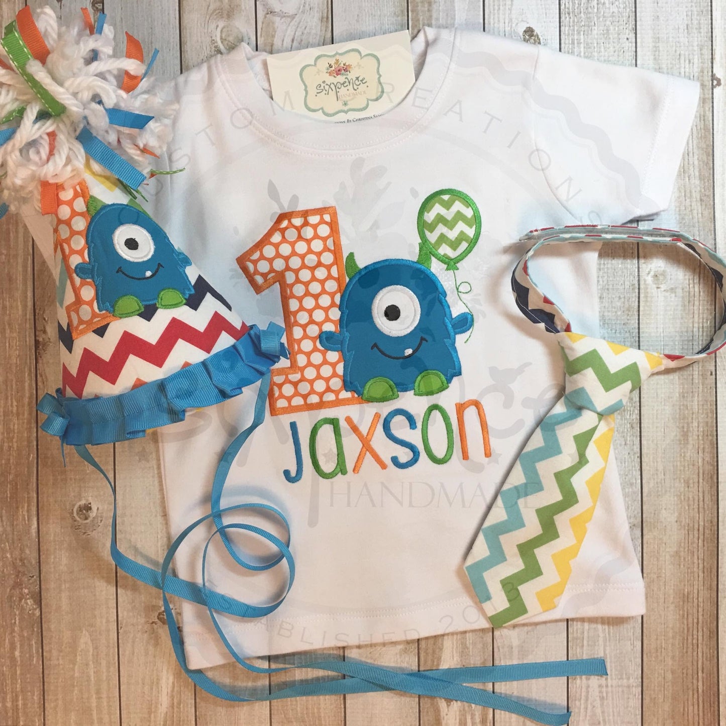 MONSTER BIRTHDAY APPLIQUÉ SHIRT - PERSONALIZED CUSTOM DESIGN