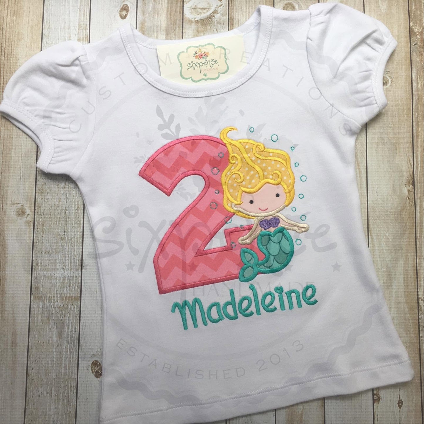 MERMAID BIRTHDAY APPLIQUÉ SHIRT - PERSONALIZED CUSTOM DESIGN