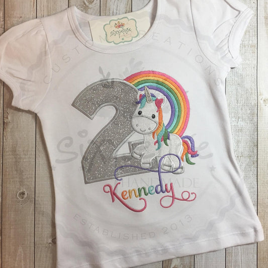 UNICORN BIRTHDAY APPLIQUÉ SHIRT - PERSONALIZED CUSTOM DESIGN