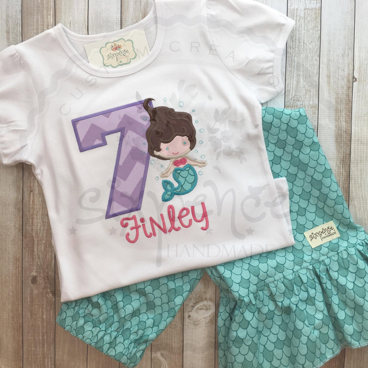 MERMAID BIRTHDAY APPLIQUÉ SHIRT - PERSONALIZED CUSTOM DESIGN