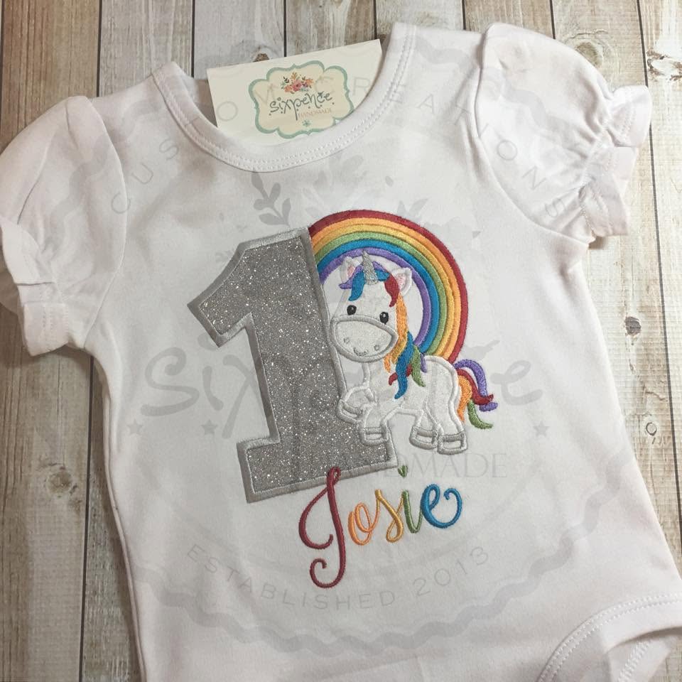 UNICORN BIRTHDAY APPLIQUÉ SHIRT - PERSONALIZED CUSTOM DESIGN