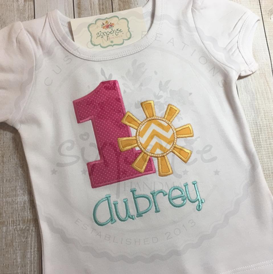 SUNSHINE BIRTHDAY APPLIQUÉ SHIRT - PERSONALIZED CUSTOM DESIGN