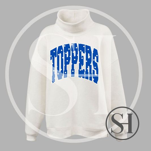 CUSTOM POLKA DOT TEAM NAME - SCHOOL SPIRIT MOCKNECK