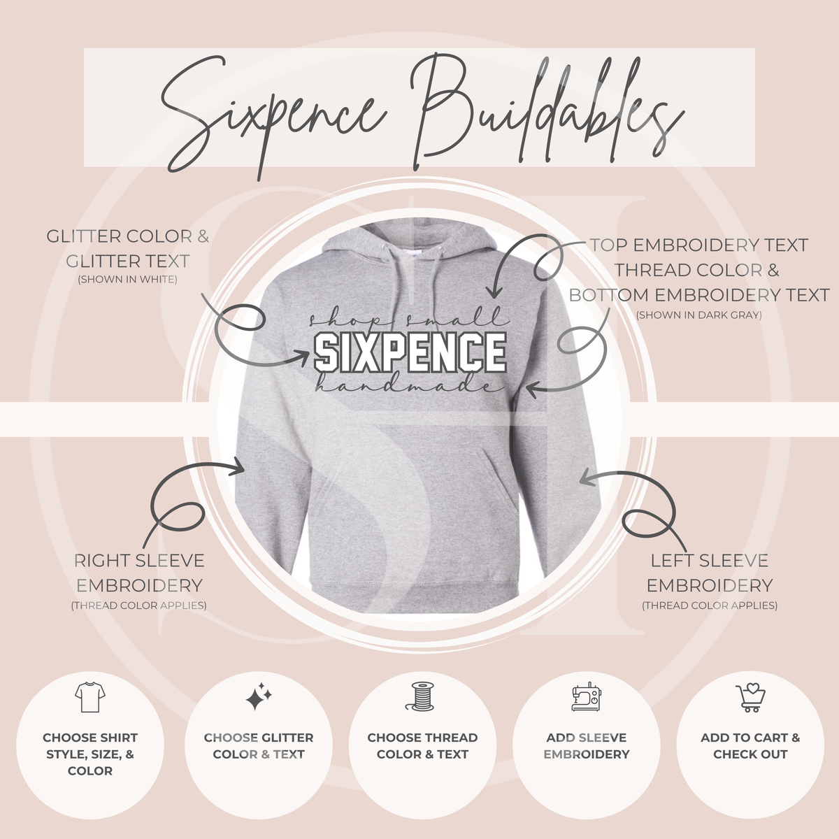 ARCHED GLITTER APPLIQUÉ  - BUILD YOUR OWN CUSTOM SHIRT
