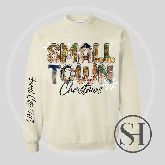 SMALL TOWN CHRISTMAS FOREST CITY, NC - CUSTOM PRINT SHIRT OF YOUR CHOICE