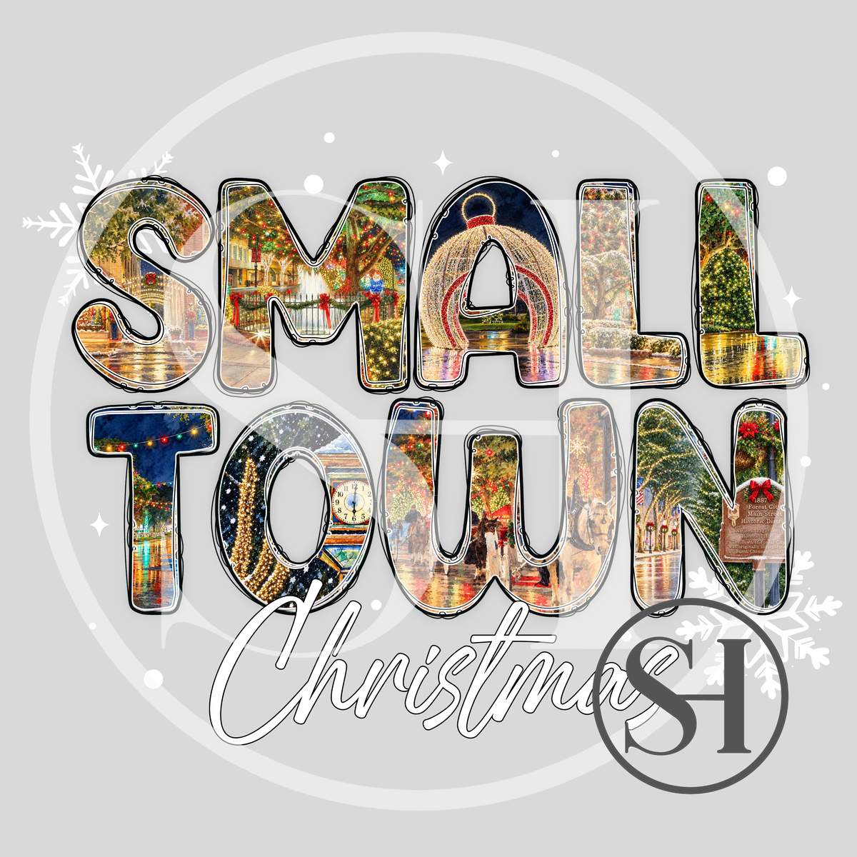 SMALL TOWN CHRISTMAS FOREST CITY, NC - CUSTOM PRINT SHIRT OF YOUR CHOICE